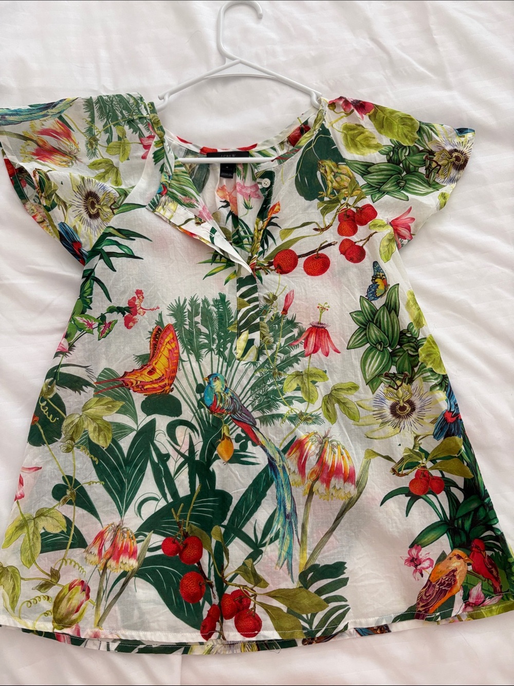 Floral Tropical Print J. Crew blouse